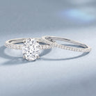 IGI Certified 2 Carat Lab Grown Diamond Oval Wedding Ring Set Lab - ( E-VS1 ) - Rosec Jewels