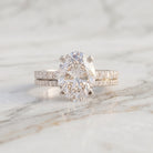 IGI Certified 2 Carat Lab Grown Diamond Oval Wedding Ring Set Lab - ( E-VS1 ) - Rosec Jewels