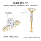 IGI Certified 2 Carat Lab Grown Diamond Oval Wedding Ring Set Lab - ( E-VS1 ) - Rosec Jewels