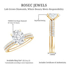 Rosec Jewels-IGI Certified 2 Carat Lab Grown Diamond Oval Wedding Ring Set
