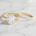 3 Carat Oval Shaped Lab Grown Diamond Bridal Ring Set with IGI Certificate Lab - ( E-VS1 ) - Rosec Jewels