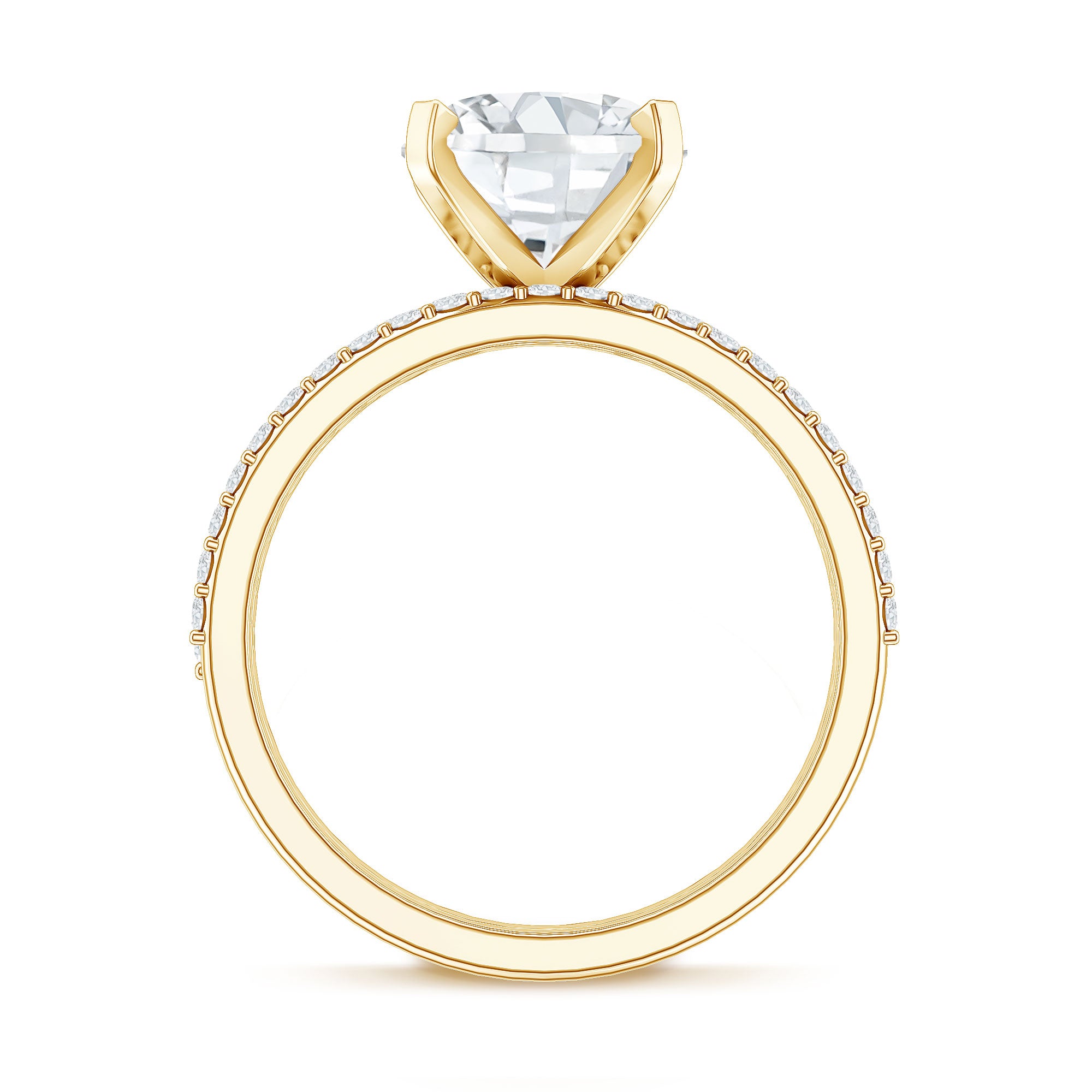 Rosec Jewels-3 Carat Oval Shaped Lab Grown Diamond Bridal Ring Set with IGI Certificate