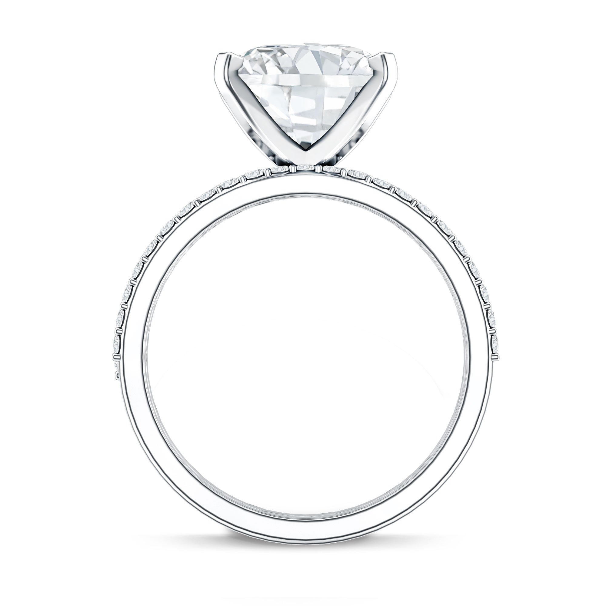 Rosec Jewels-4 Carat Huge Oval Lab Grown Diamond Solitaire Bridal Ring Set with IGI Certificate