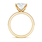 Rosec Jewels-4 Carat Huge Oval Lab Grown Diamond Solitaire Bridal Ring Set with IGI Certificate