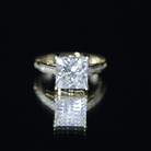 Solitaire Princess Cut Lab Grown Diamond Engagement Ring 4 Carat IGI Certified Lab - ( E-VS1 ) - Rosec Jewels