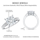 Solitaire Princess Cut Lab Grown Diamond Engagement Ring 4 Carat IGI Certified Lab - ( E-VS1 ) - Rosec Jewels