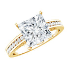Solitaire Princess Cut Lab Grown Diamond Engagement Ring 4 Carat IGI Certified Lab - ( E-VS1 ) - Rosec Jewels