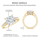 Solitaire Princess Cut Lab Grown Diamond Engagement Ring 4 Carat IGI Certified Lab - ( E-VS1 ) - Rosec Jewels
