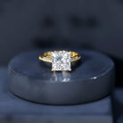 Solitaire Princess Cut Lab Grown Diamond Engagement Ring 4 Carat IGI Certified Lab - ( E-VS1 ) - Rosec Jewels