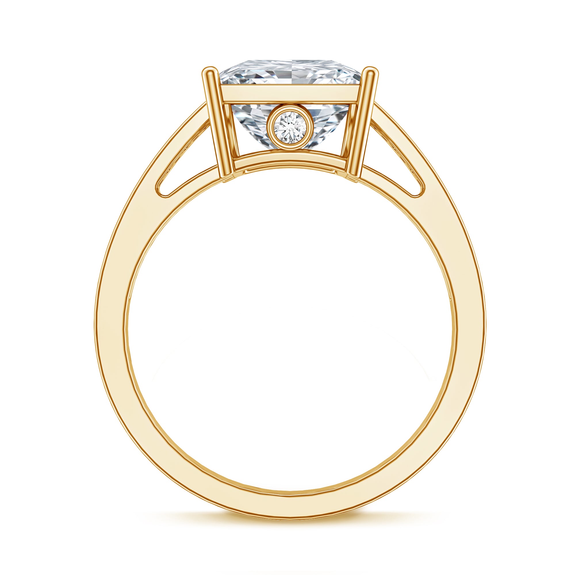 Rosec Jewels-Solitaire Princess Cut Lab Grown Diamond Engagement Ring 4 Carat IGI Certified