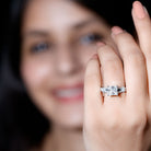3 Carat Princess Cut Lab Grown Diamond Split Shank Engagement Ring IGI Certified Lab - ( E-VS1 ) - Rosec Jewels