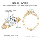 Rosec Jewels-IGI Certified Princess Cut Lab Grown Diamond 4 Carat Engagement Ring in Split Shank
