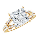 Rosec Jewels-IGI Certified Big 5 Carat Lab Grown Diamond Princess Cut Engagement Ring with Split Shank