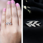 Rosec Jewels-Nature Inspired Lab Grown Diamond Olive Leaf Branch Ring