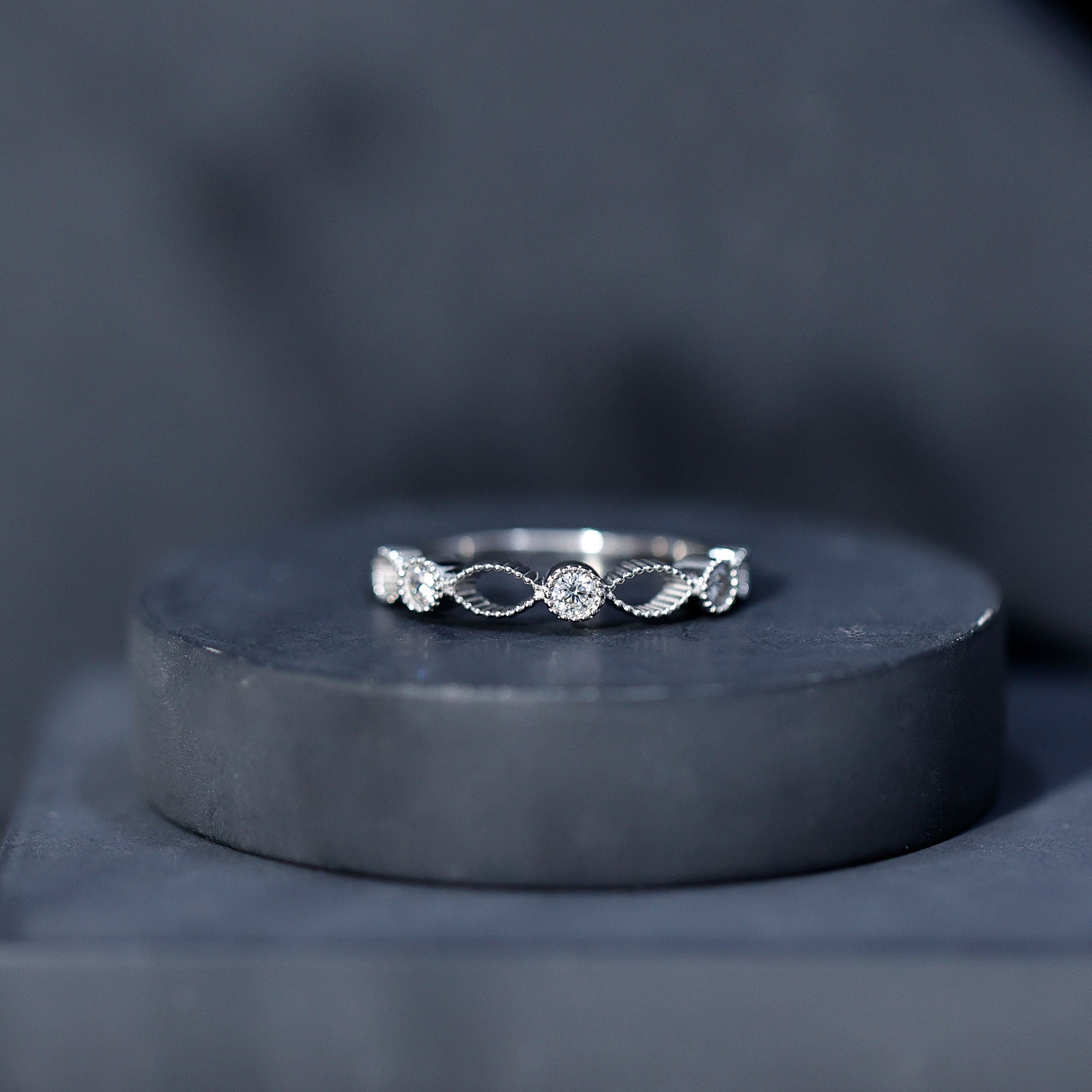 Rosec Jewels-Infinity Inspired Lab Grown Diamond Stackable Ring for Women
