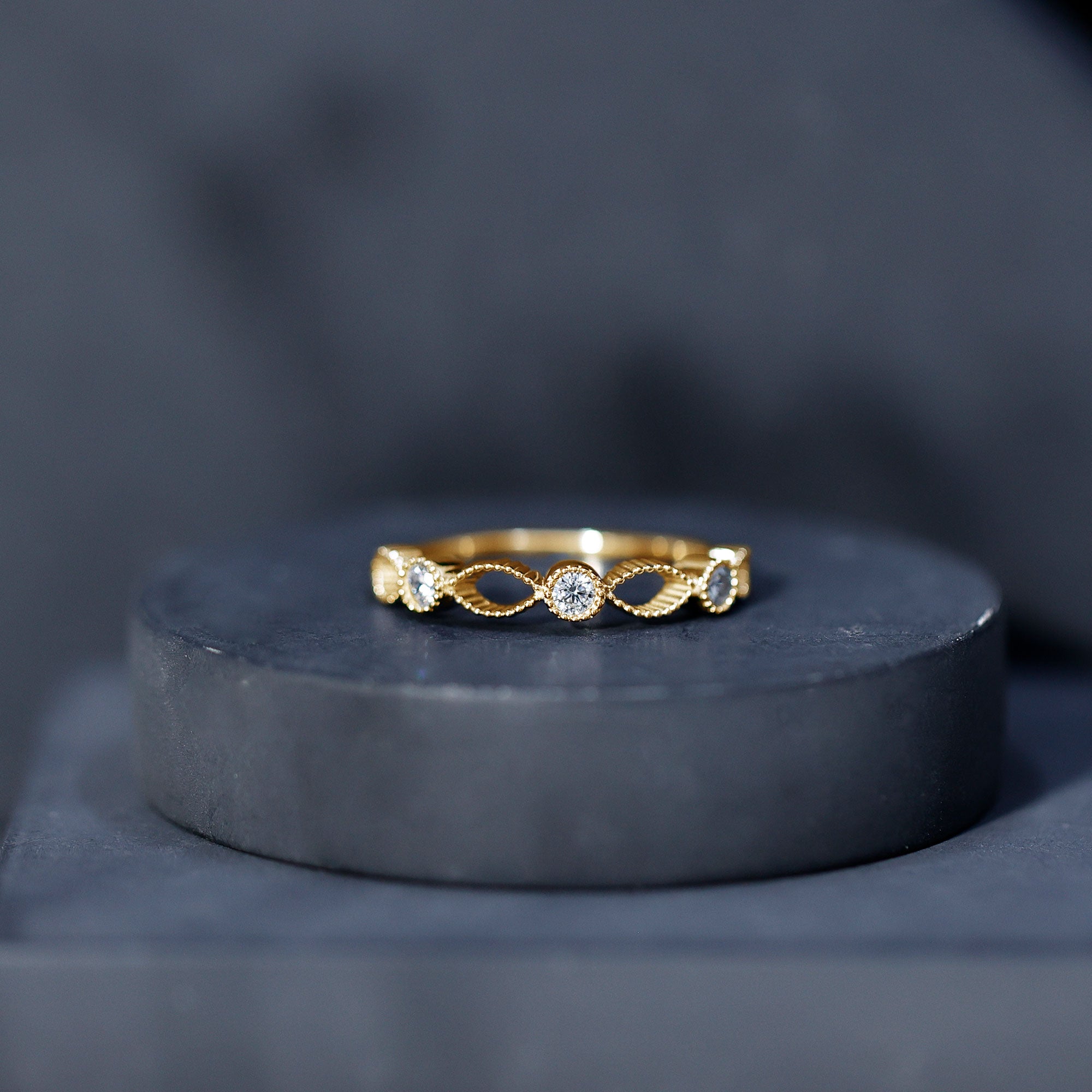 Rosec Jewels-Infinity Inspired Lab Grown Diamond Stackable Ring for Women