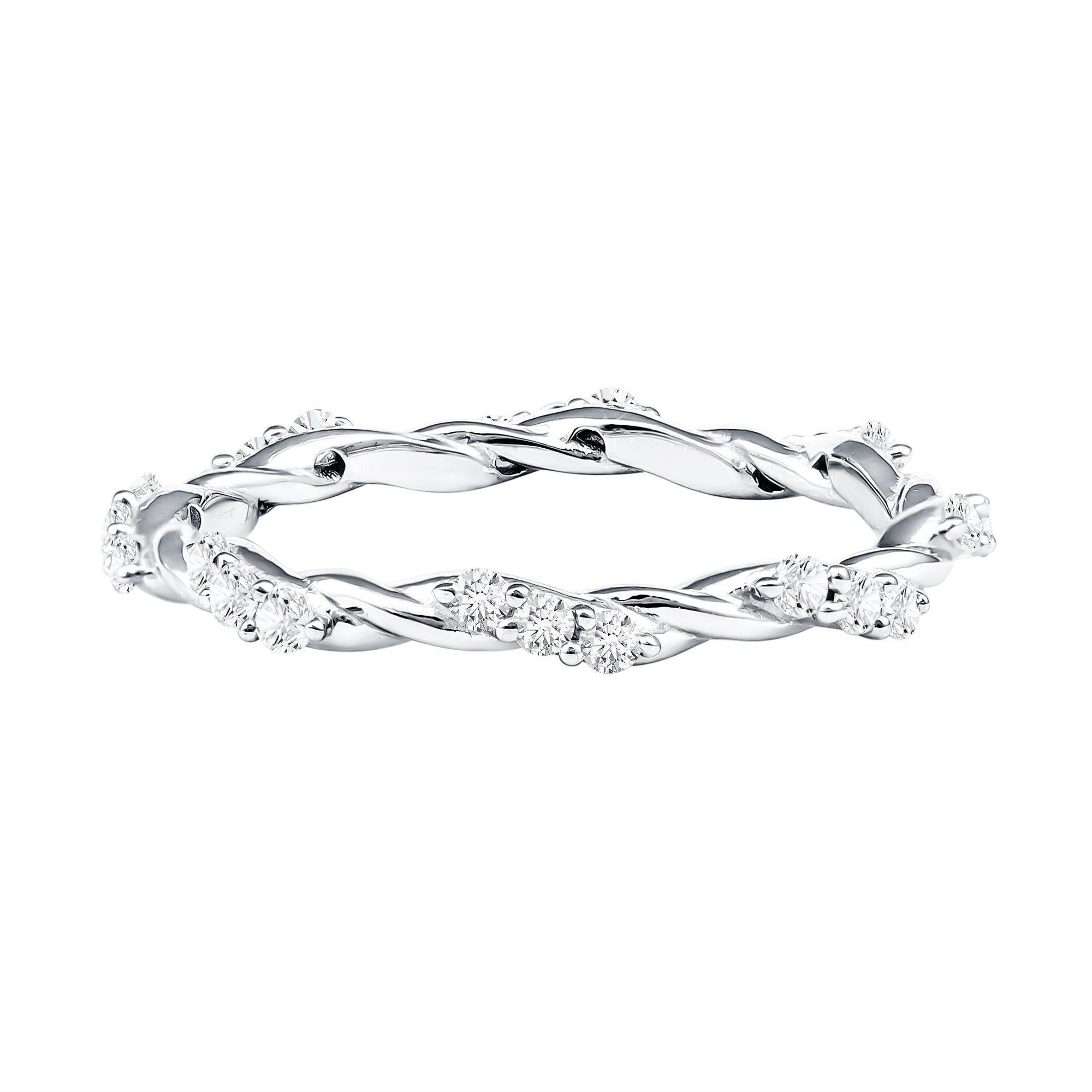 Rosec Jewels-Lab Grown Twisted Diamond Stackable Ring