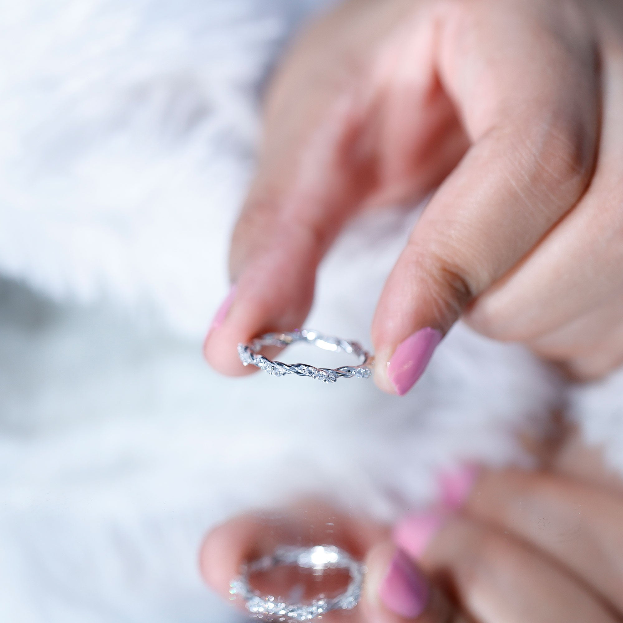 Rosec Jewels-Lab Grown Twisted Diamond Stackable Ring