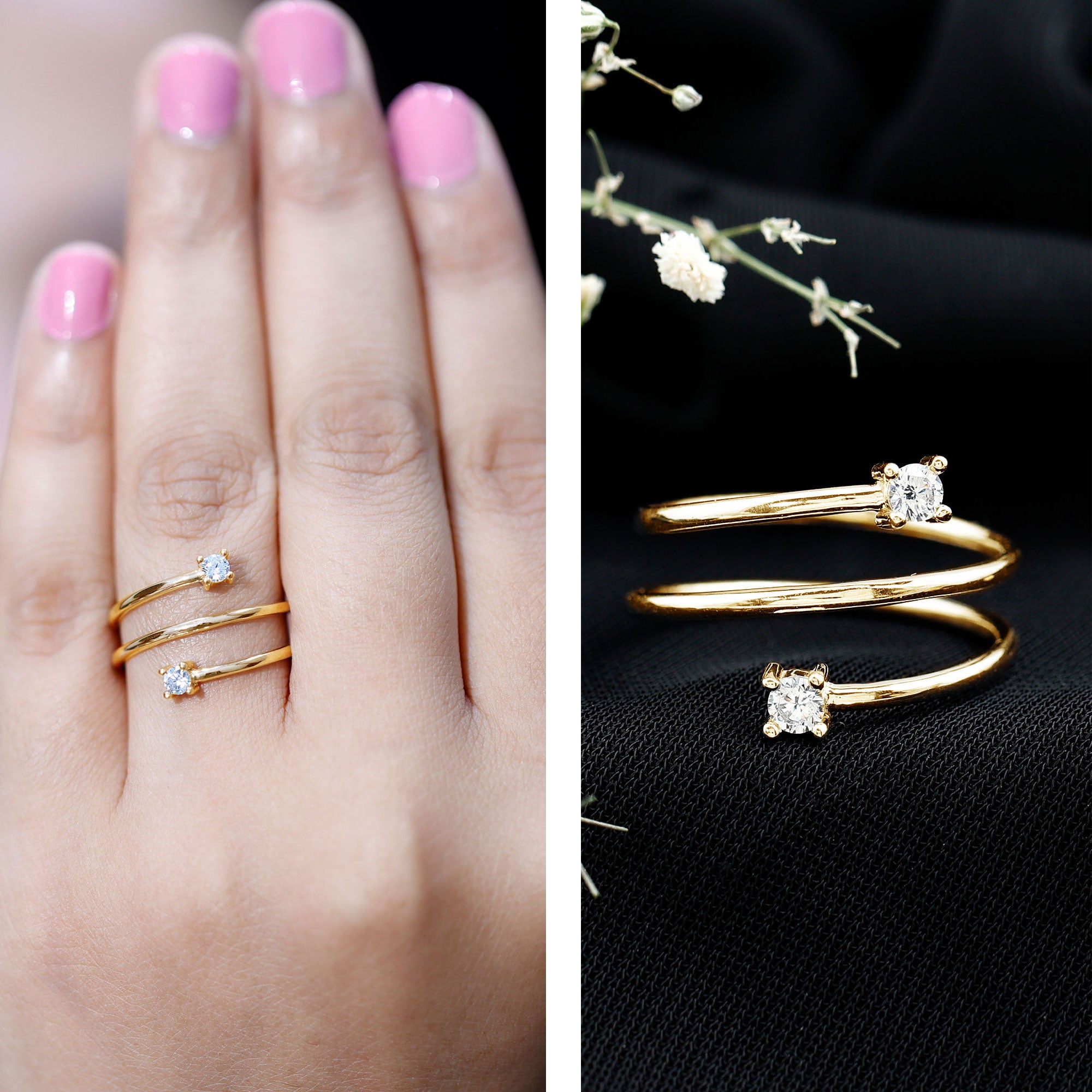 Rosec Jewels-Lab Grown Diamond Spiral Ring