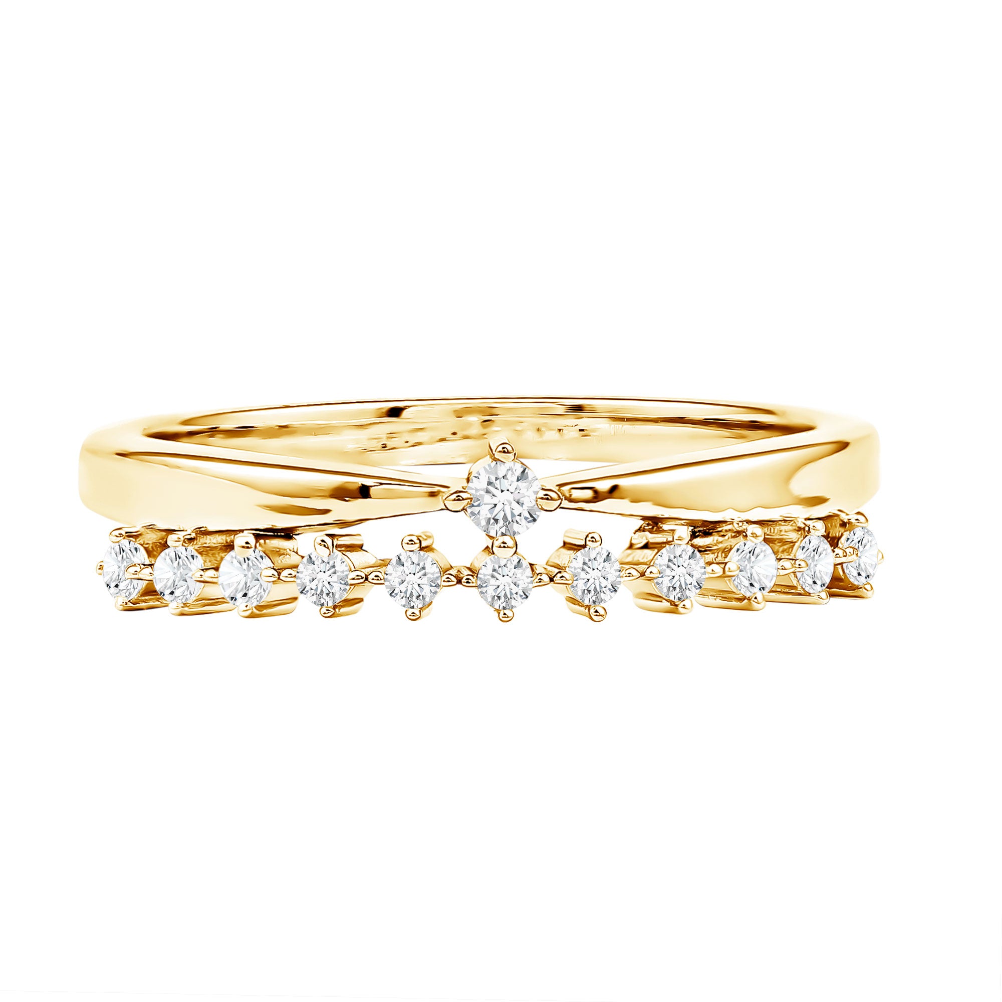 Rosec Jewels-Stackable Round Cut Lab Grown Diamond Anniversary Ring