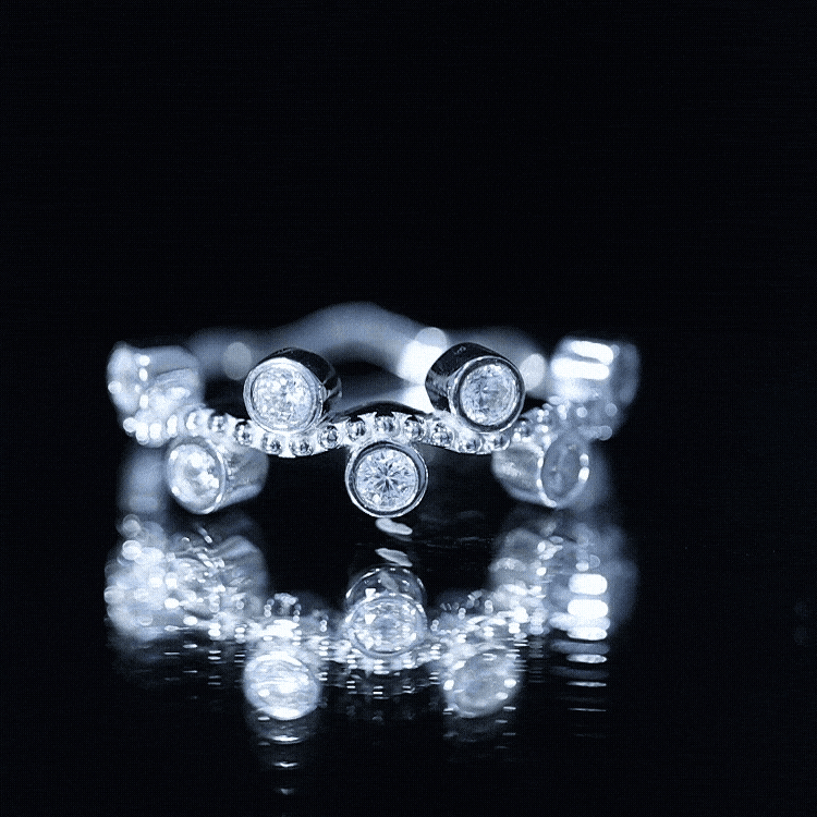 Rosec Jewels-Bezel Set Lab Grown Diamond Curved Wedding Band