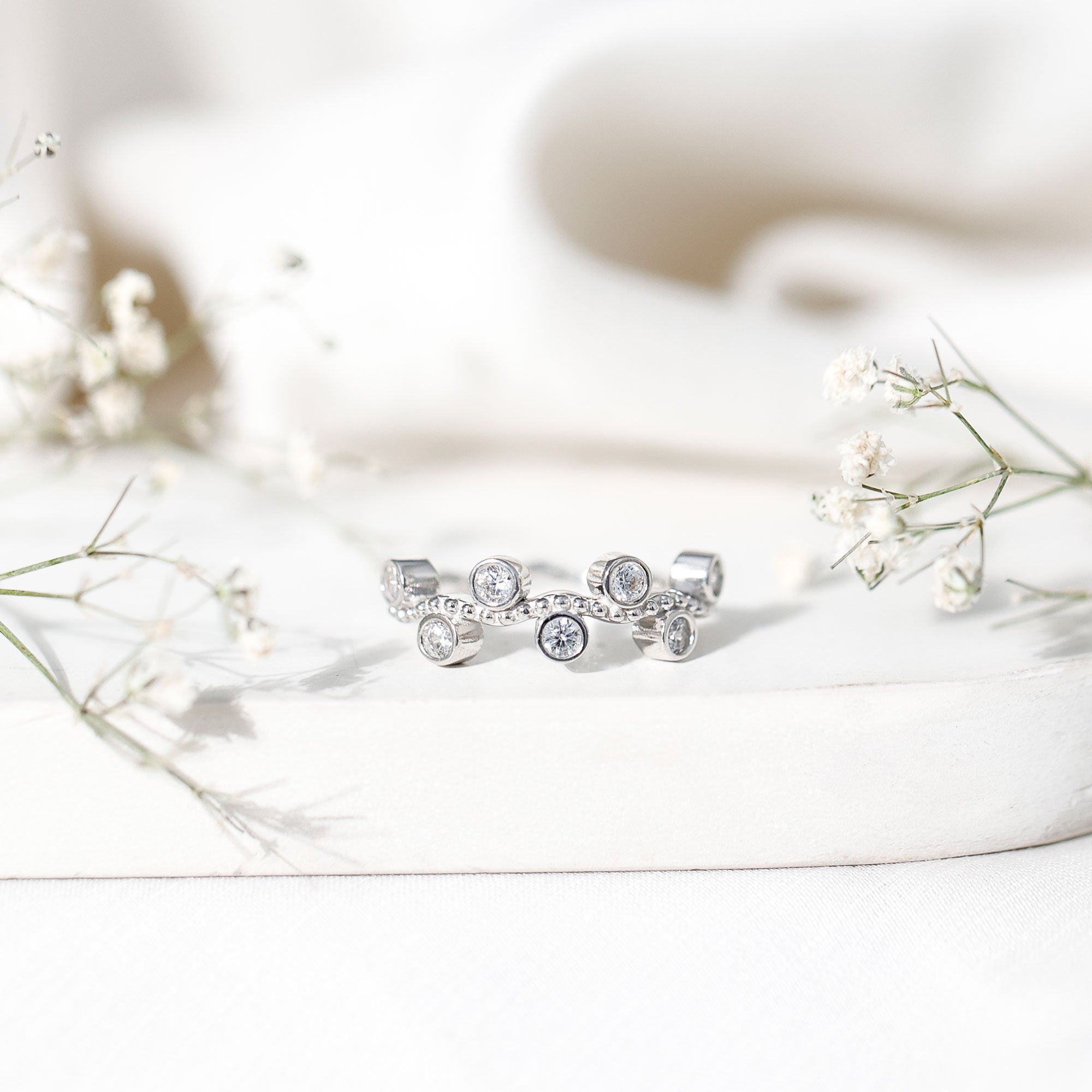 Rosec Jewels-Bezel Set Lab Grown Diamond Curved Wedding Band