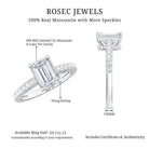 IGI Certified Emerald Cut Lab Grown Diamond Engagement Ring 2 Carat Lab - ( E-VS1 ) - Rosec Jewels
