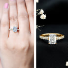 IGI Certified Emerald Cut Lab Grown Diamond Engagement Ring 2 Carat Lab - ( E-VS1 ) - Rosec Jewels