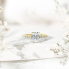 IGI Certified Emerald Cut Lab Grown Diamond Engagement Ring 2 Carat Lab - ( E-VS1 ) - Rosec Jewels
