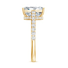 Rosec Jewels-Emerald Cut Lab Grown Diamond Hidden Halo Engagement Ring 3 Carat IGI Certified