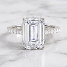 Emerald Cut 5 Carat Lab Grown Diamond Solitaire Engagement Ring IGI Certified Lab - ( E-VS1 ) - Rosec Jewels