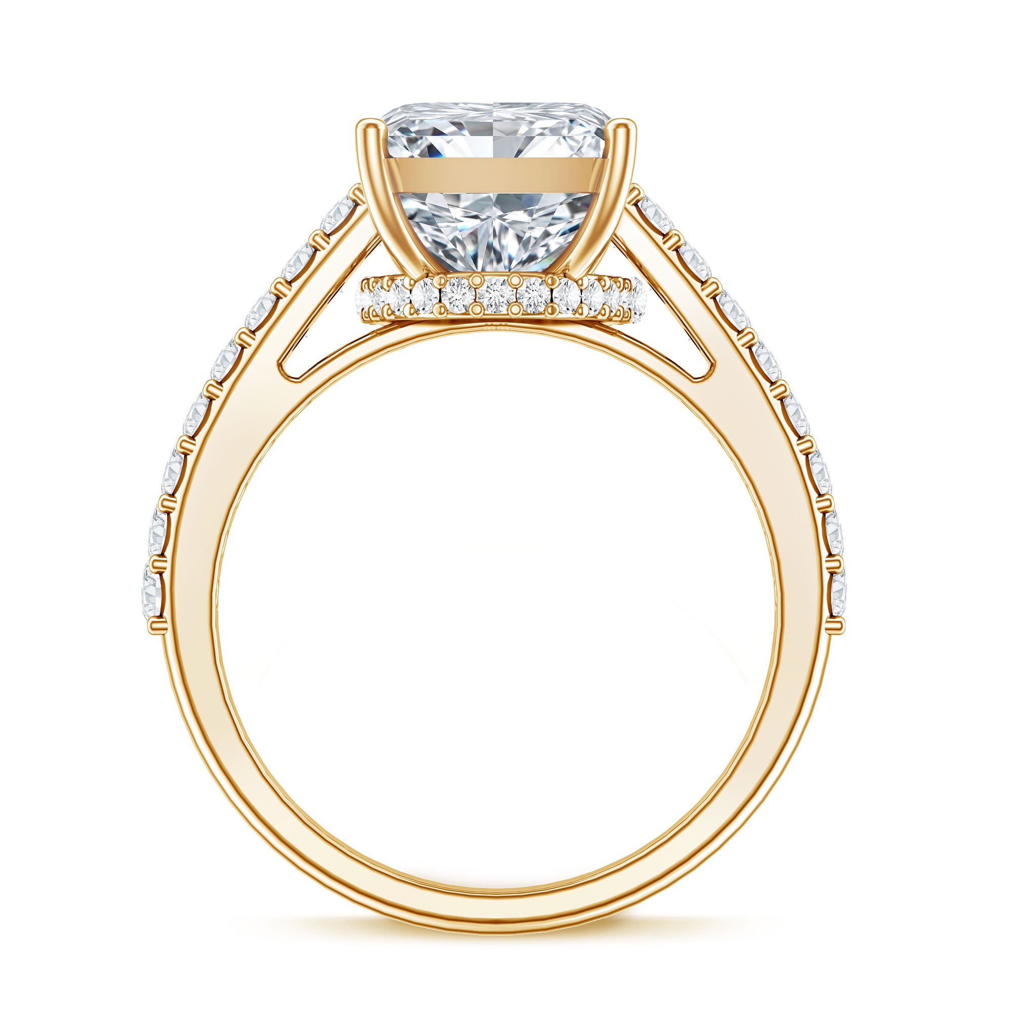 Rosec Jewels-Emerald Cut 5 Carat Lab Grown Diamond Solitaire Engagement Ring IGI Certified