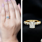 IGI Certified Lab Grown Diamond 2 Carat Emerald Cut Engagement Ring Lab - ( EF-VS ) - Rosec Jewels