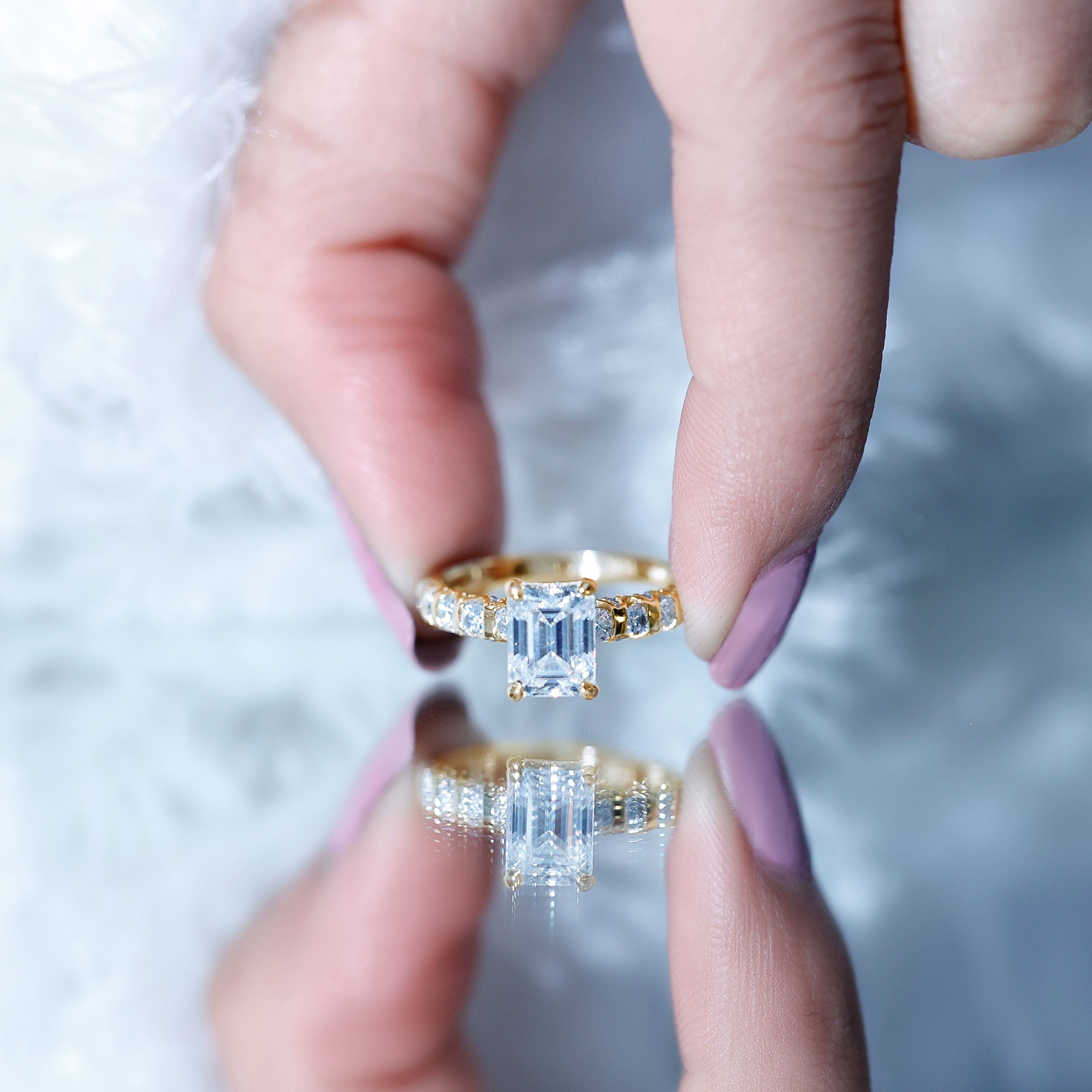 Rosec Jewels-IGI Certified Lab Grown Diamond 2 Carat Emerald Cut Engagement Ring