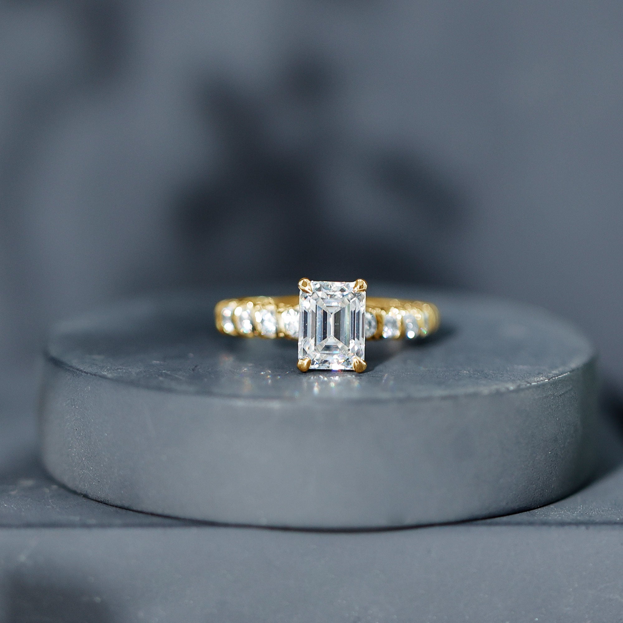 Rosec Jewels-IGI Certified Lab Grown Diamond 2 Carat Emerald Cut Engagement Ring