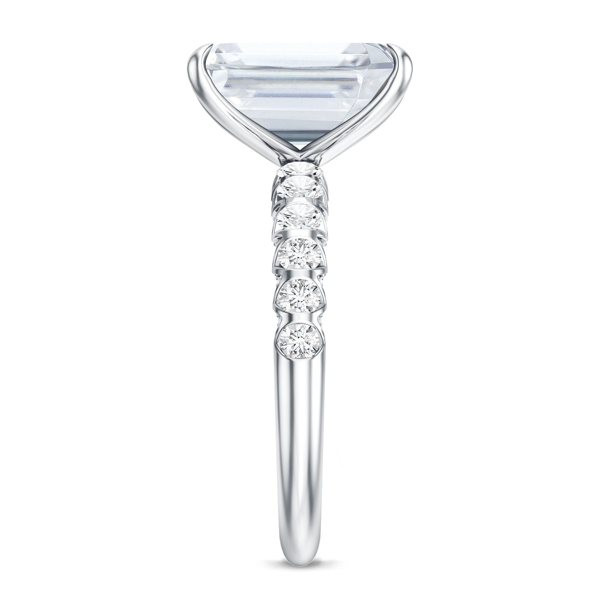 Rosec Jewels-Lab Grown Diamond 4 Carat Emerald Cut Engagement Ring IGI Certified