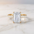 Lab Grown Diamond 4 Carat Emerald Cut Engagement Ring IGI Certified Lab - ( E-VS1 ) - Rosec Jewels