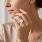 Huge 5 Carat Lab Grown Diamond Emerald Cut Engagement Ring IGI Certificate Lab - ( E-VS1 ) - Rosec Jewels