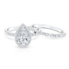 Rosec Jewels-2 Carat Lab Grown Diamond Teardrop Wedding Ring Set with IGI Certificate