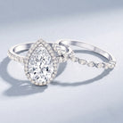 IGI Certified 3 Carat Lab Grown Diamond Teardrop Wedding Ring Set with Halo Lab - ( E-VS1 ) - Rosec Jewels