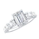 Rosec Jewels-2 Carat IGI Certified Emerald Cut Lab Grown Diamond Side Stone Engagement Ring