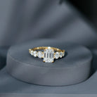Rosec Jewels-2 Carat IGI Certified Emerald Cut Lab Grown Diamond Side Stone Engagement Ring