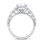 IGI Certified 5 Carat Big Lab Grown Diamond Emerald Cut Engagement Ring with Side Stones Lab - ( E-VS1 ) - Rosec Jewels