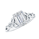 Rosec Jewels-2 Carat Emerald Cut Lab Grown Diamond Celtic Engagement Ring with IGI Certificate