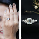 Rosec Jewels-2 Carat Emerald Cut Lab Grown Diamond Celtic Engagement Ring with IGI Certificate