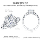 IGI Certified 4 Carat Emerald Cut Lab Grown Diamond Engagement Ring with Celtic Knot Lab - ( E-VS1 ) - Rosec Jewels