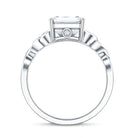 IGI Certified 4 Carat Emerald Cut Lab Grown Diamond Engagement Ring with Celtic Knot Lab - ( E-VS1 ) - Rosec Jewels