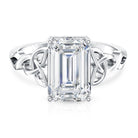 IGI Certified 4 Carat Emerald Cut Lab Grown Diamond Engagement Ring with Celtic Knot Lab - ( E-VS1 ) - Rosec Jewels