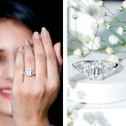 Rosec Jewels-IGI Certified Emerald Cut Lab Grown Diamond Split Shank Engagement Ring 2 Carat