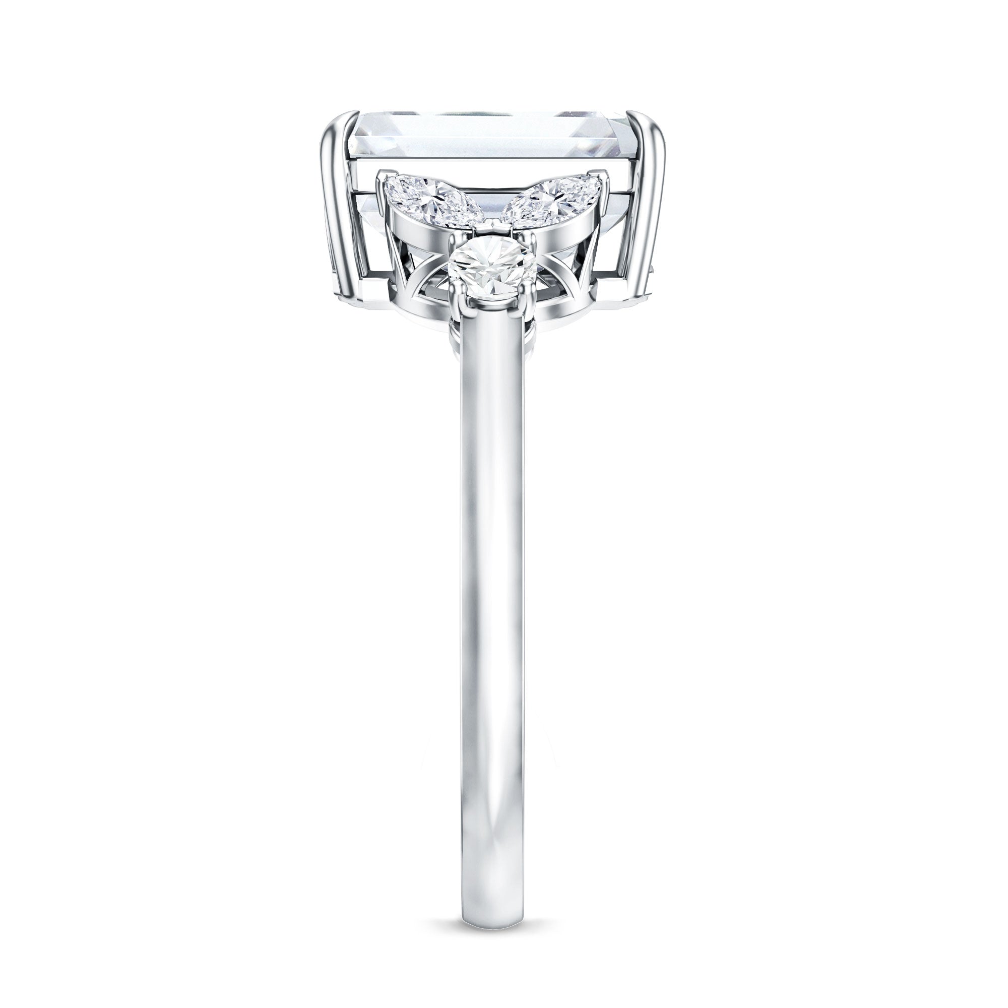 IGI Certified Lab Grown Diamond Emerald Cut Engagement Ring 3 Carat Lab - ( E-VS1 ) - Rosec Jewels